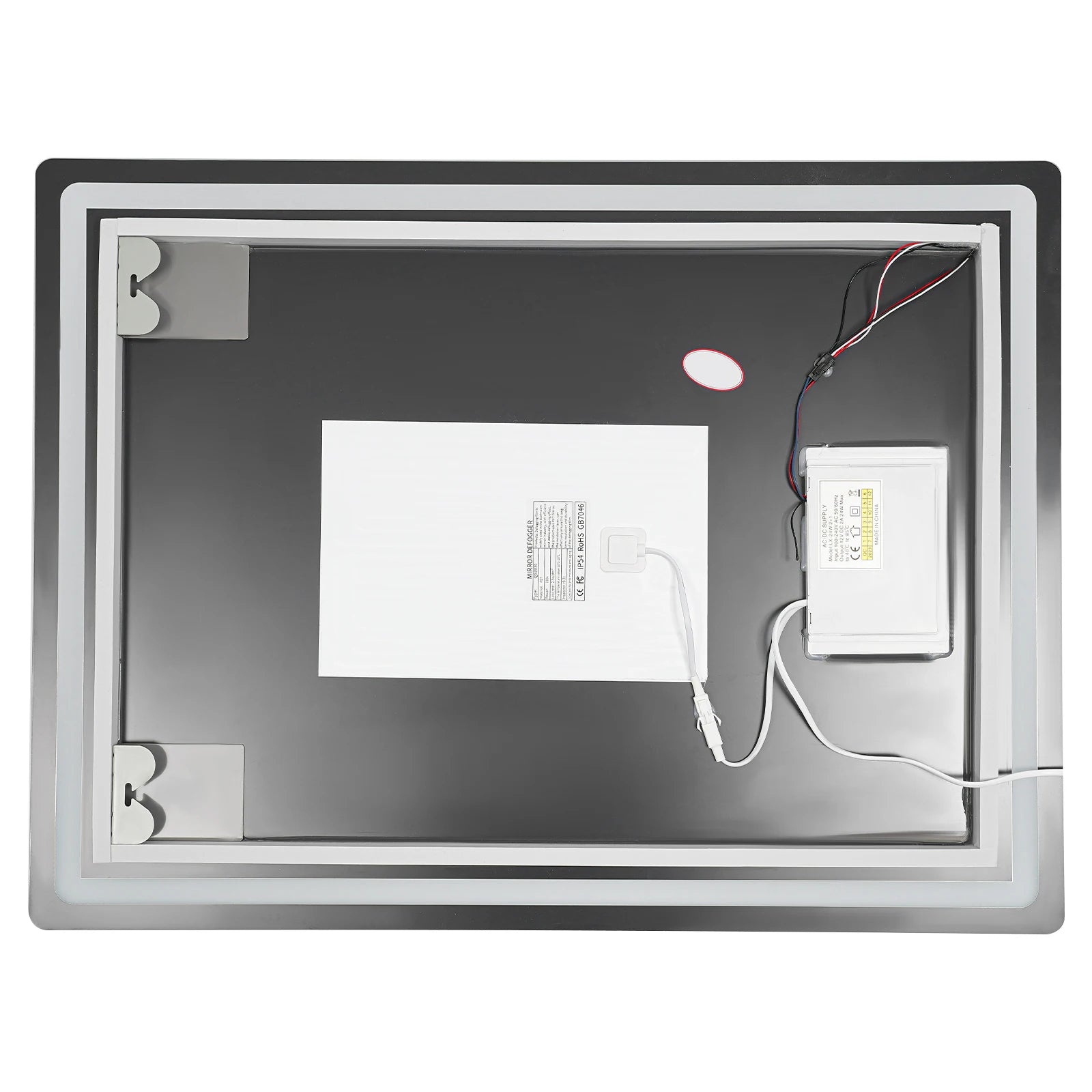LED Bathroom Wall Mirror, 500x700mm Smart Anti-Fog Mirror with Touch Control, Digital Clock & Temp Display, for Vanity Makeup