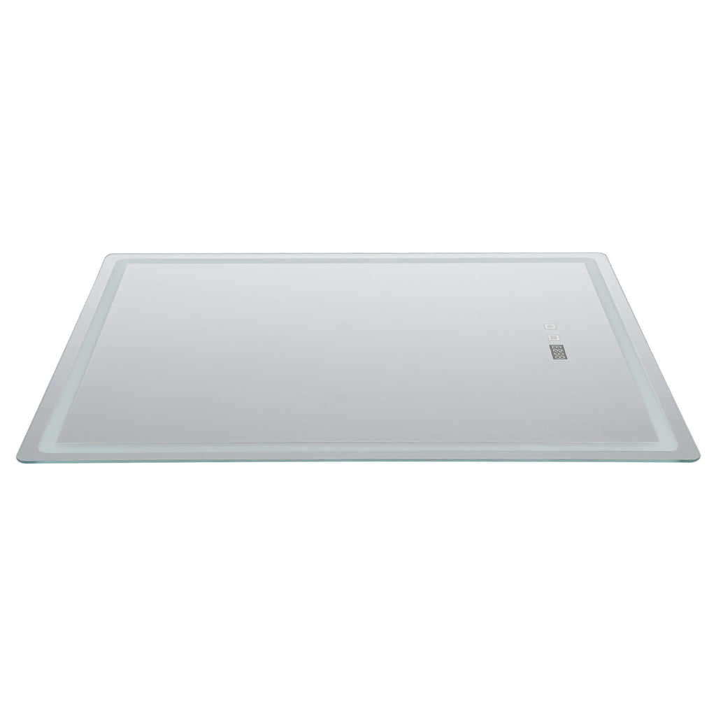 LED Bathroom Wall Mirror, 500x700mm Smart Anti-Fog Mirror with Touch Control, Digital Clock & Temp Display, for Vanity Makeup