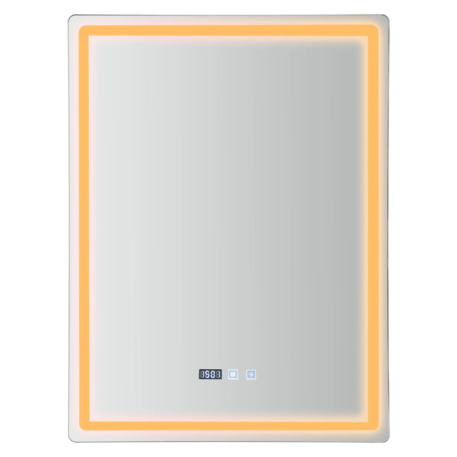 LED Bathroom Wall Mirror, 500x700mm Smart Anti-Fog Mirror with Touch Control, Digital Clock & Temp Display, for Vanity Makeup